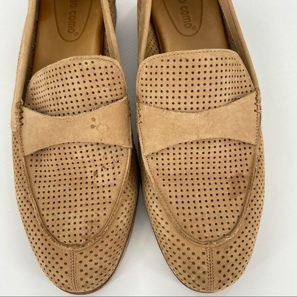 Corso Como Carlynee Tan Leather Slip On Perforated Casual Loafers 7.5 - Picture 4 of 16